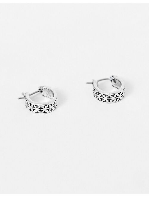 Classics 77 engraved hoop earrings in silver