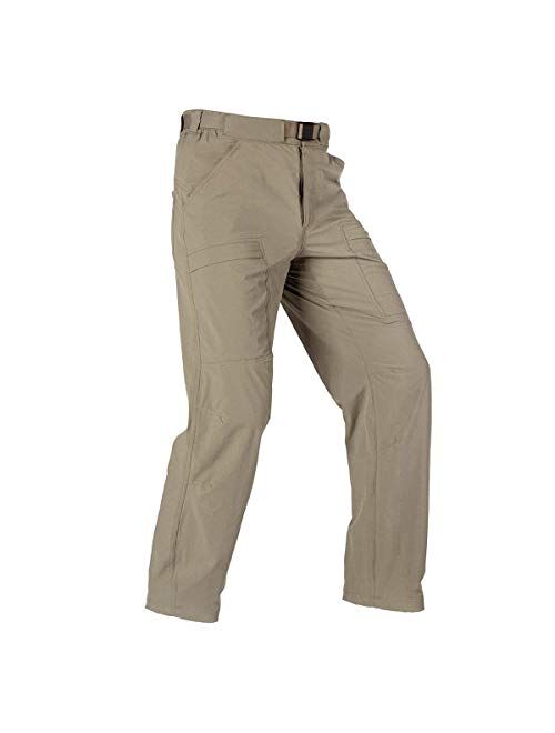 FREE SOLDIER Men's Outdoor Cargo Hiking Pants with Belt Lightweight Waterproof Quick Dry Tactical Pants Nylon Spandex