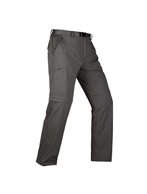 FREE SOLDIER Men's Outdoor Cargo Hiking Pants with Belt Lightweight Waterproof Quick Dry Tactical Pants Nylon Spandex