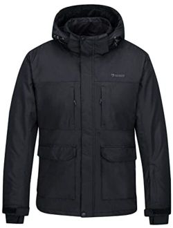 Men's Waterproof Ski Jacket Fleece Lined Warm Winter Snow Coat with Hood Fully Taped Seams