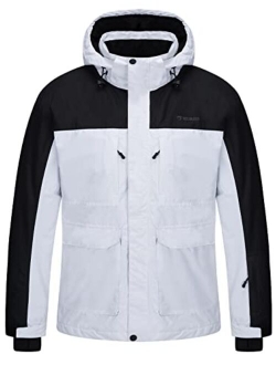 Men's Waterproof Ski Jacket Fleece Lined Warm Winter Snow Coat with Hood Fully Taped Seams