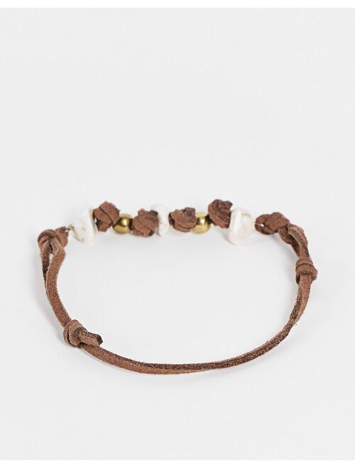 Classics 77 2 pack cord and beaded bracelets in brown