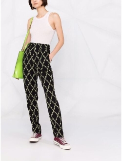 floral straight-leg trousers