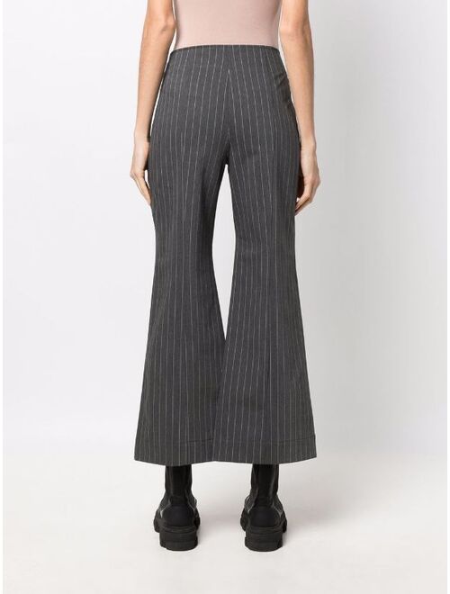 GANNI striped flared trousers