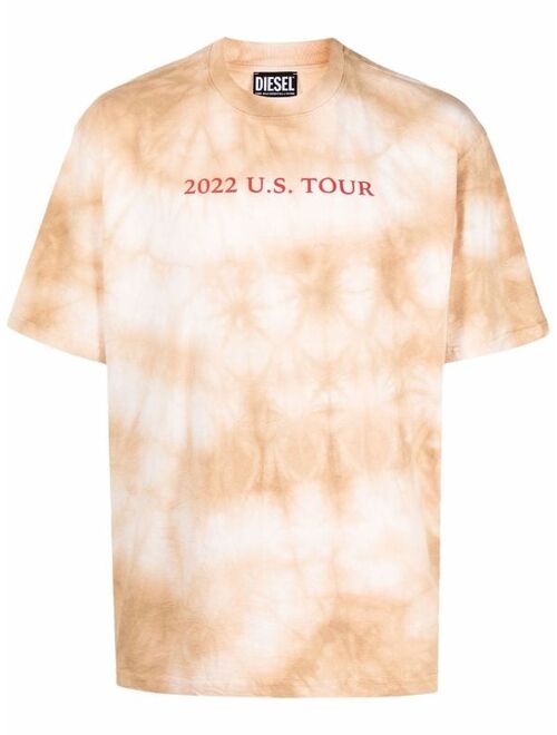 Diesel tour-print tie dye T-shirt