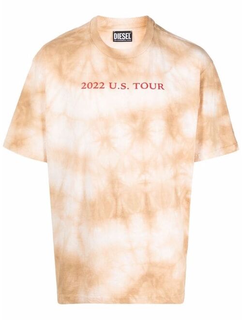 Diesel tour-print tie dye T-shirt