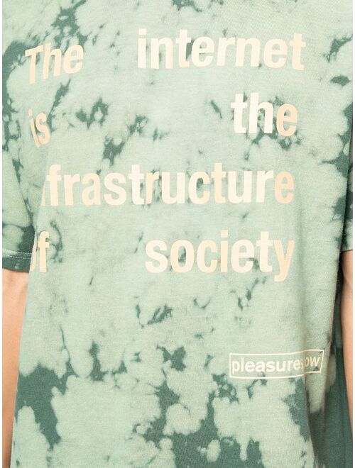 Pleasures slogan-print tie-dye T-shirt