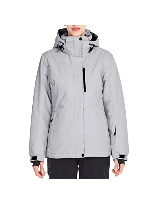 FREE SOLDIER Women's Waterproof Ski Jacket Warm Winter Snow Coat Mountain Windproof Hooded Windbreaker Raincoat