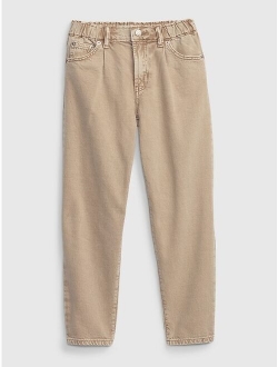 Kids High-Rise Barrel Jeans with Washwell