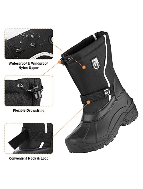 FREE SOLDIER Mens Snow Boots Insulated Waterproof Winter Shoes Nonslip Outdoor Footwear with Removable Lining