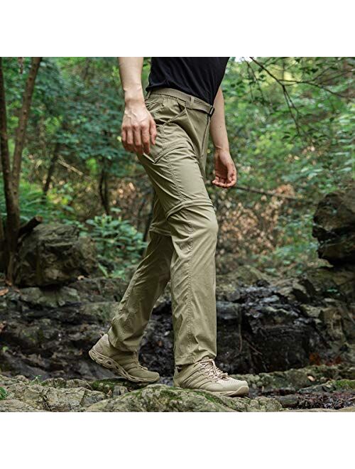 FREE SOLDIER Men's Outdoor Cargo Hiking Pants with Belt Lightweight  Waterproof Quick Dry Tactical Pants Nylon Spandex