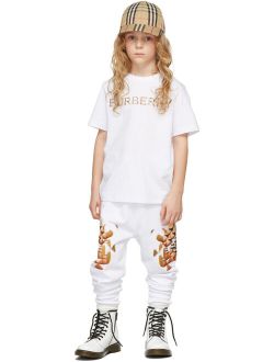 Kids White Embroidered Logo T-Shirt