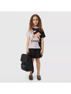 Kids montage-print cotton T-shirt