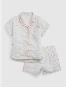 Kids 100% Recycled PJ Shorts Set