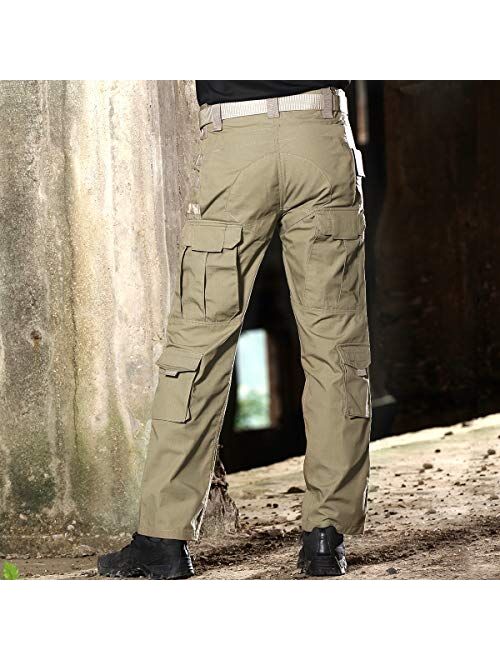 FREE SOLDIER Men's Outdoor Tactical Pants Ripstop Military Combat EDC Cargo Pants Lightweight Hiking Work Pants