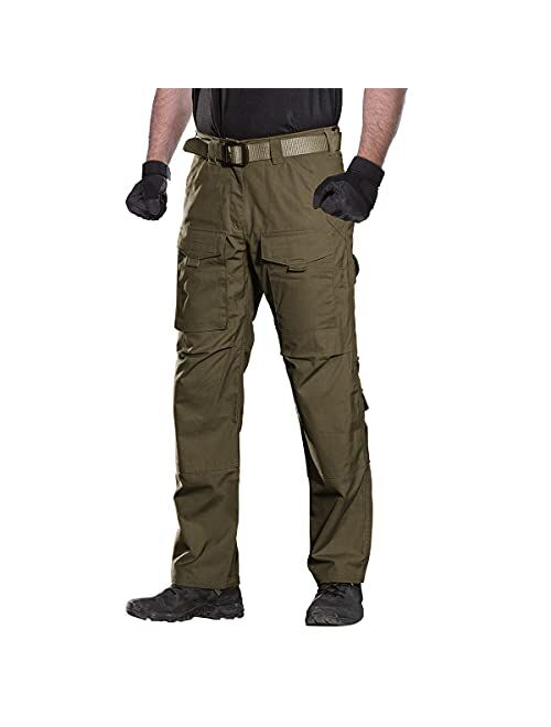 FREE SOLDIER Men's Outdoor Tactical Pants Ripstop Military Combat EDC Cargo Pants Lightweight Hiking Work Pants