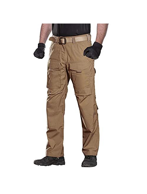 FREE SOLDIER Men's Outdoor Tactical Pants Ripstop Military Combat EDC Cargo Pants Lightweight Hiking Work Pants