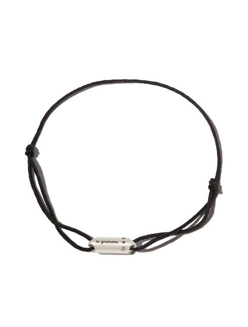 Le Gramme Le 3g brushed capsule cord bracelet