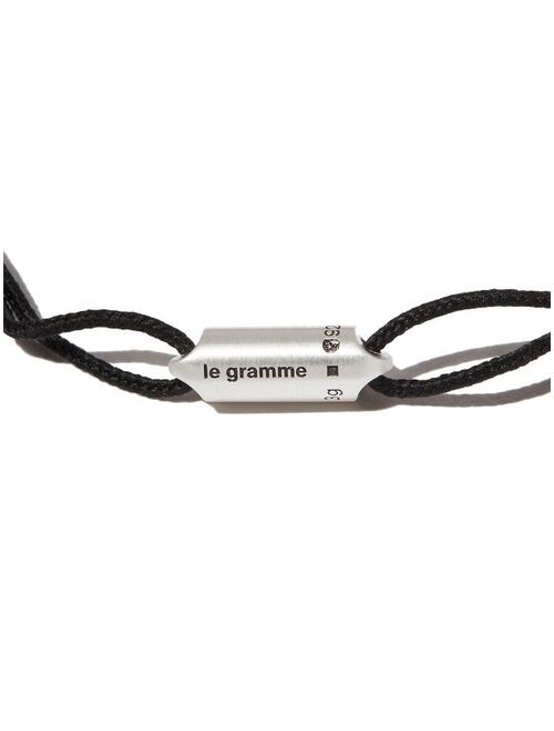 Le Gramme Le 3g brushed capsule cord bracelet