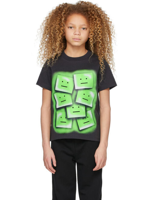 Acne Studios Black & Green Print T-Shirt