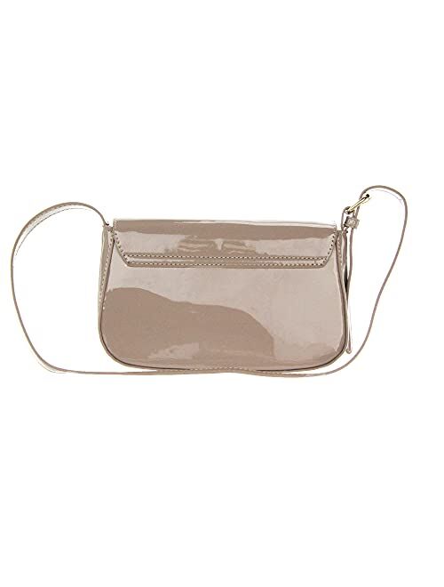 Olivia Miller Women's Fashion Faux Patent Leather Shoulder Bag w Adjustable Strap, Casual 90s Y2K Retro Purse Handbag