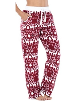 PajamaMania Women's Fleece Pajama PJ Pants with Pockets