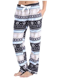 PajamaMania Women's Fleece Pajama PJ Pants with Pockets