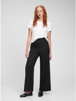 High Rise Recycled Pleated Wide-Leg Pants