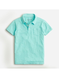 Kids' short-sleeve garment-dyed polo shirt