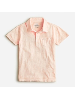 Kids' short-sleeve garment-dyed polo shirt