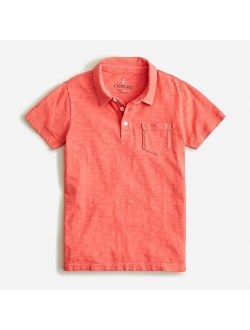 Kids' short-sleeve garment-dyed polo shirt