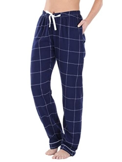 PajamaMania Women's Cotton Flannel Pajama PJ Pants with Pockets