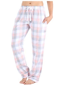 PajamaMania Women's Cotton Flannel Pajama PJ Pants with Pockets