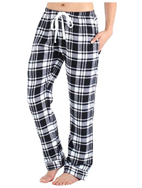 PajamaMania Women's Cotton Flannel Pajama PJ Pants with Pockets