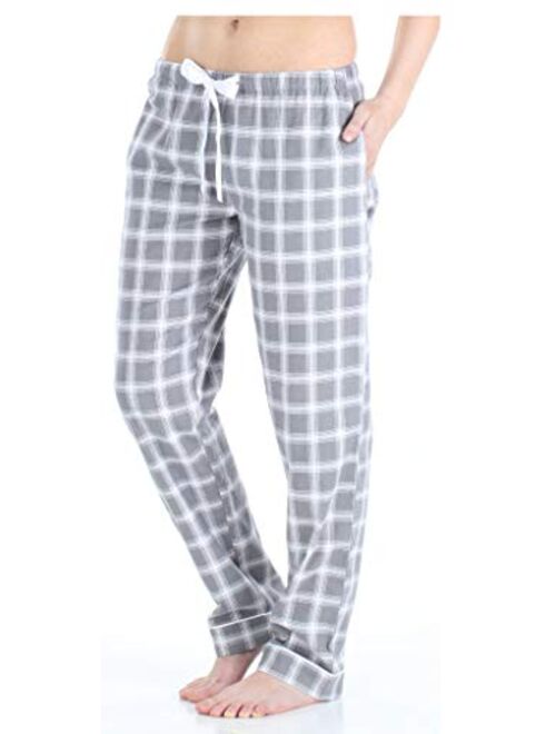 PajamaMania Women's Cotton Flannel Pajama PJ Pants with Pockets