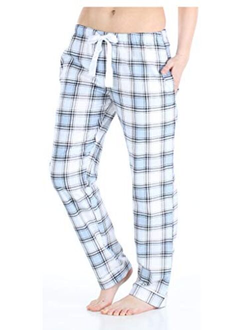 PajamaMania Women's Cotton Flannel Pajama PJ Pants with Pockets