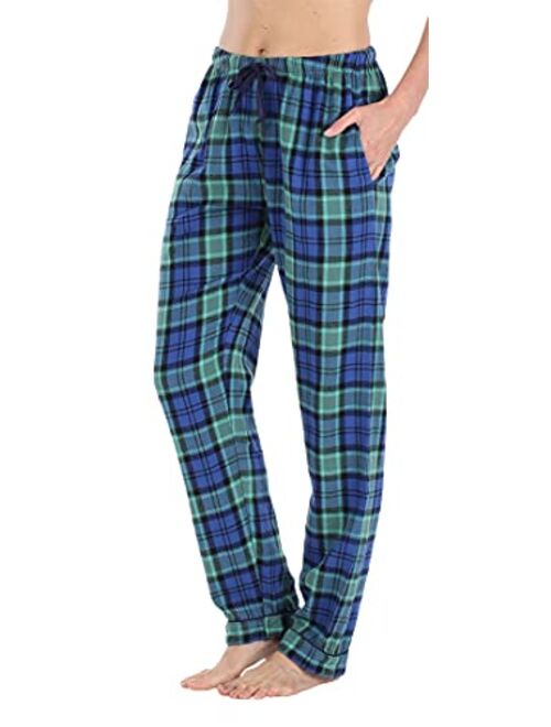 PajamaMania Women's Cotton Flannel Pajama PJ Pants with Pockets