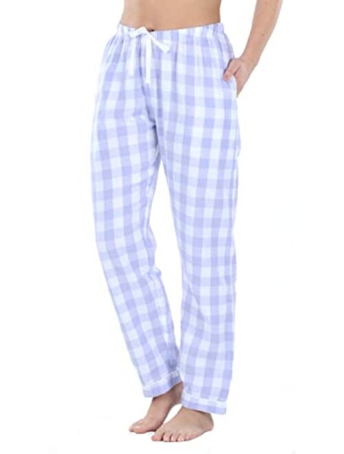 PajamaMania Women's Cotton Flannel Pajama PJ Pants with Pockets