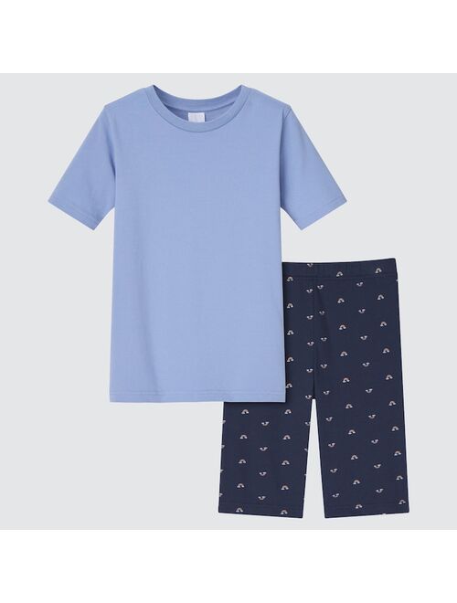 UNIQLO KIDS AIRism COTTON SHORT-SLEEVE SET