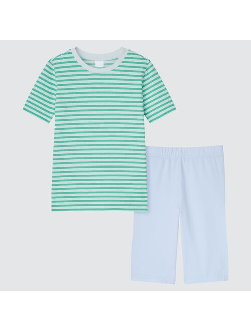 UNIQLO KIDS AIRism COTTON SHORT-SLEEVE SET