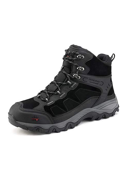 NORTIV 8 Men's Waterproof Hiking Boots Outdoor Mid Trekking Backpacking Mountaineering Shoes