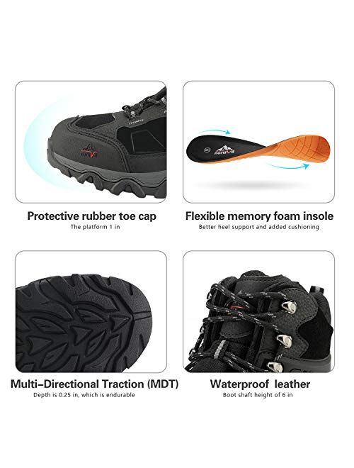 NORTIV 8 Men's Waterproof Hiking Boots Outdoor Mid Trekking Backpacking Mountaineering Shoes