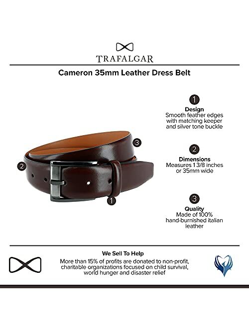 Trafalgar Men's Cameron 35mm Leather Dress Belt