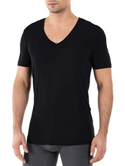 Men's Undershirts Soft Micro Modal V-Neck Breathable T-Shirts 3 Pack