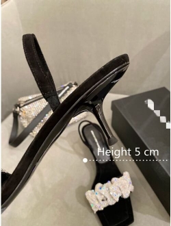 2021 European and American new ladies high heel sandals with diamond decoration