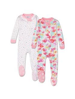 HONEST BABY CLOTHING 2-Pack Organic Cotton Snug Fit Footed Pajamas