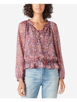 Printed Shine Chiffon Blouse