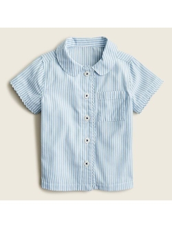 Girls' button-front short-sleeve pajama set