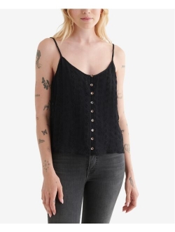 Embroidered Chiffon Tank Top