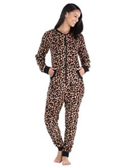 Frankie & Johnny Women's Fleece Non-Footed Onesie Loungewear Pajamas